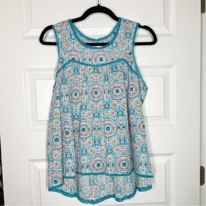 New Boutique Modaposa Cotton Sleeveless Cinzia Kaleidoscope Baby Doll Top